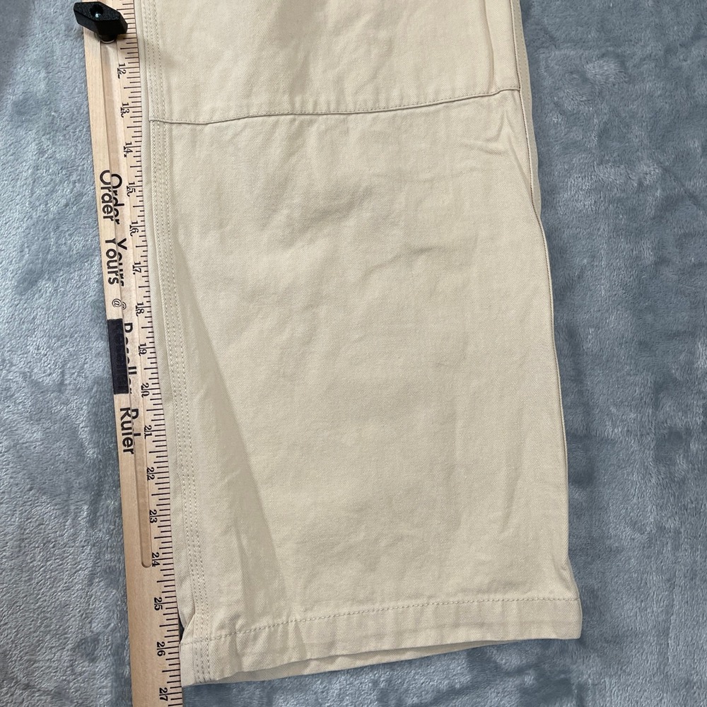 HUF Womens Pants Size Small Tan Khaki Herringbone Wide Leg Cargo Adjustable - Picture 3 of 7